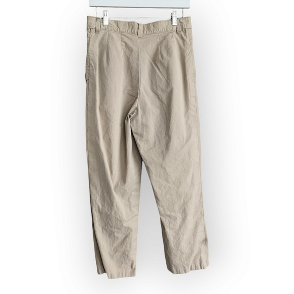 Vintage Riveted Lee Khaki Pleated High Waisted  Capri Trousers Pants 28 - Picture 4 of 7